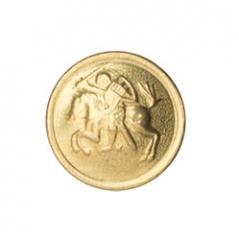 Lithuanian brass button with rider symbol, surplus. 