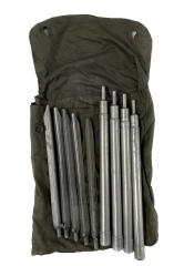 Austrian Shelter Half with Pegs and Poles, Olive Drab, Surplus. Comes with pegs & poles for half of the tent.