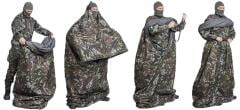 Särmä TST Thermal Cloak. Dive into the bag, push your head out of it's opening, stick your arms out of their opening and tighten a belt around your waist.