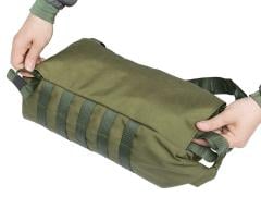 Särmä TST DP10 Roll-Top daypack. The shoulder straps can be tucked away inside the back compartment.