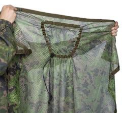 Särmä TST L7 Camouflage Cloak. This adjustable shock cord forms the "crown" of the cloak.