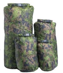 Särmä TST Dry Bag. Back: 40L and 20L. Front: 10L and 5L.