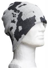 Särmä Commando Cap, Merino Wool, Camo. When folded down the cap protects both neck and ears.