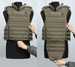 Sioen Ballistics Tacticum Groin Protector, NIJ IIIA. The groin protector can be tucked away inside the Tacticum Vest and quickly deployed when needed.