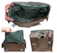 NVA Sturmgepäck combat pack, Strichtarn, with yoke, surplus . Pictured is a PVC sock model, waterproofing styles vary.
