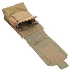 Eagle Industries SCAR-H (MP1) Double Magazine Pouch, Coyote Brown, surplus. Long flap and elastic retainer.