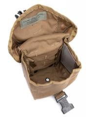 USMC MOLLE 100 Round Ammo Pouch, Coyote Brown, Surplus. Plastic stiffeners and drainage hole on the bottom.