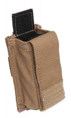 Eagle Industries M9 (MP1) Fort Bragg Magazine Pouch, Coyote Brown, surplus. The flap folds forward and can be secured away.