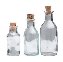Czechoslovakian glass bottle, surplus. The center bottle is the one shown in the main picture. It represents the mid-size these come in.
