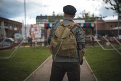 Czechoslovakian M60 backpack, with suspenders, brown, surplus. 