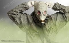 Soviet GP-5 gas mask with bag, black, surplus.
