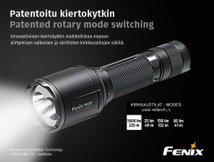 Fenix TK25 R&B Blue/Red Light flashlight.