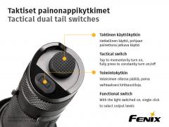 Fenix TK25 R&B Blue/Red Light flashlight.