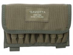 Savotta Rekyyli Cartridge Pouch R10. Ten .338 Lapua Magnum cartridges inside the pouch.