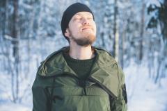 Särmä Windproof Anorak. Collar completely opened up.