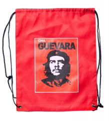 Cha Guevara drawstring bag, surplus. The measurements flat are 34 x 42 cm (about 13.5" x 16.5"). The bag in this picture is a symbol for the empty promises of communism.