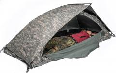 US ICS one-man tent, UCP, surplus. There's plenty of room for one - in an emergency the tent might fit two.