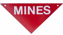 US metal mine danger sign, surplus.