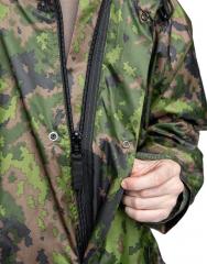 Finnish M13 rain jacket. Zipper and snap closure. Both are quality stuff!