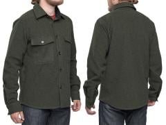 Särmä Wool Field Shirt. Model's measurements 175 / 98 cm (5' 9" / 40'), with size Medum Regular worn.