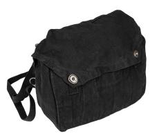 Finnish gas mask bag, dyed black, surplus.