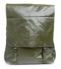 Czech M85 vinyl rucksack, surplus. The lid fastened to the lower buckles.