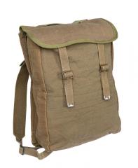 Danish Pattern 37 style pack, green/tan, with shoulder straps, surplus.