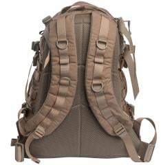 Dutch 3-Day Assault Pack, Coyote Tan, surplus. Anatomic shoulder straps with attachment loops and rings.