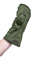 Russian mittens with leather palm, Digiflora, surplus. Separate liner mittens included!