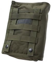 Blackhawk Gas Mask Carrier, green, surplus. Attaches to a 4x5 area of PALS webbing.