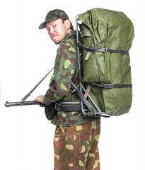 Finnish external frame rucksack, green, surplus. Grade 1.
