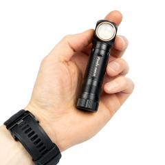 Fenix HM61R Black Edition Headlamp. Handy size and a convenient button for your index finger.