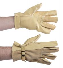 US D3A leather gloves, beige, surplus.