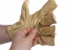 US D3A leather gloves, beige, surplus. Extra reinforcement for rappelling.