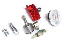 Soviet Bicycle Lighting Set with Bottle Dynamo, Surplus.