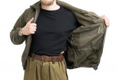 Austrian Windstopper Fleece Jacket, Surplus. Zippered inside breast pocket.
