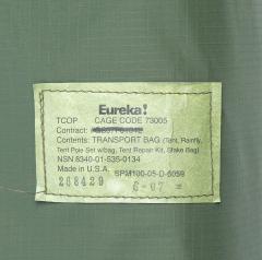 Eureka TCOP, One-Man Tent, Woodland, unissued, surplus.