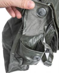 NVA gas mask bag, rubberized, surplus. Cleaning kit pouch on the side.