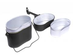 BW 3-piece Mess Tin, Aluminum, Green. 