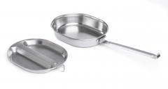 US model two-piece mess tin, steel. Divided for beans, eggs and bacon.