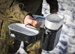 Swiss Three Piece Mess Kit, Aluminum, Surplus.