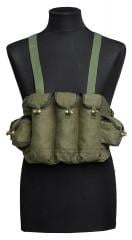 Chicom Type 56 Chest Rig, AK, Surplus. This chest rig has three AK 47 mag pouches and some smaller pockets for cleaning equipment, grenades, and such. 