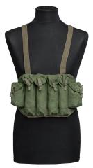 Chicom Type 85 Chest Rig, Surplus. The Chicom type 85 was designed to carry the Chinese Type 85 submachine gun magazines that hold caliber 7.62×25mm Tokarev cartridges in 30-round magazines.