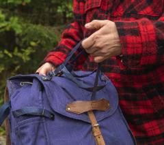 Romanian retro pack, blue, surplus. Webbing for a helmet.