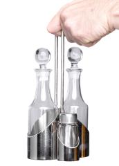 Italian Two-Man Olive Oil, Balsamico and Salt & Pepper Set, Surplus.