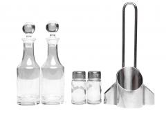 Italian Two-Man Olive Oil, Balsamico and Salt & Pepper Set, Surplus.