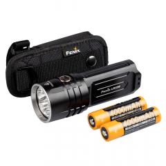 Fenix LR35R Rechargeable Search Light. Holster and rechargeable Li-ion batteries included. The holster can be attached in many ways, for example to PALS webbing.