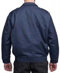 Dutch Work Jacket with Liner, Blue, Surplus. The model in the picture is 192 cm (6’3.6”) tall, with a chest of 110 cm (43.3”), and is wearing a size 54 jacket.