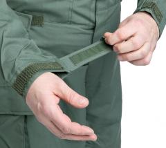 Dutch NBC Coverall, Sage Green, Surplus. Cuff adjustment tabs at the wrists.