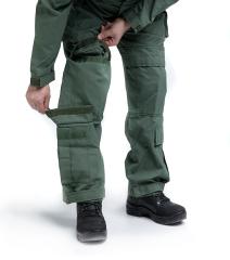 Dutch NBC Coverall, Sage Green, Surplus. Lower leg pockets and knee pad insert pockets.